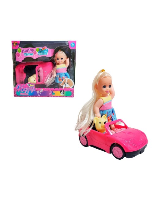 Muñeca En Carro Deportivo Mascota Juguete Niñas Interactivo