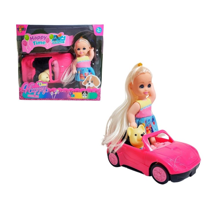 Muñeca En Carro Deportivo Mascota Juguete Niñas Interactivo