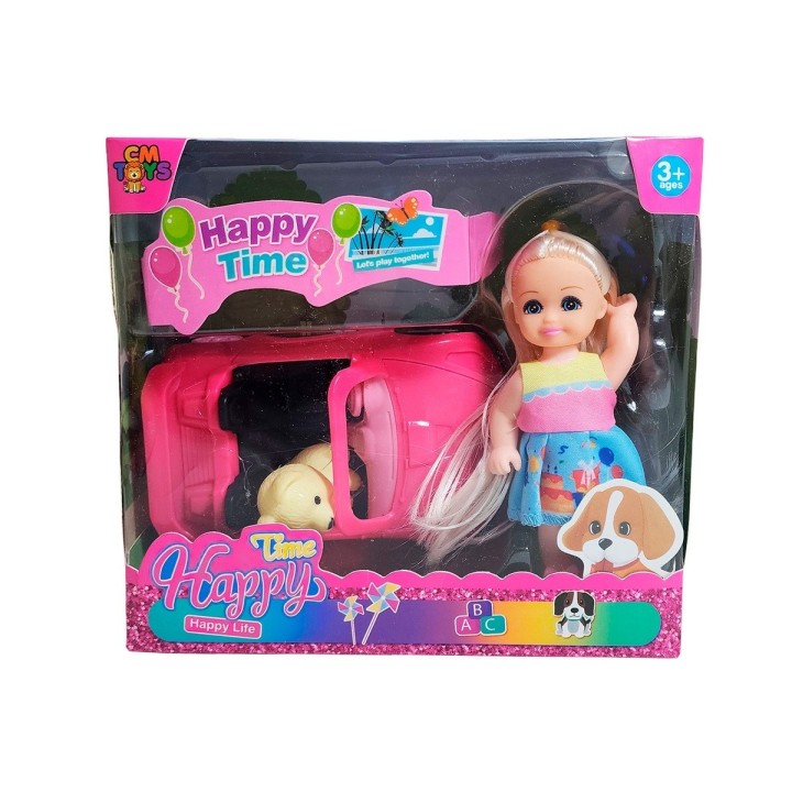 Muñeca En Carro Deportivo Mascota Juguete Niñas Interactivo