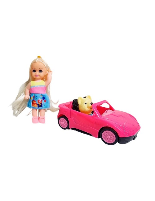 Muñeca En Carro Deportivo Mascota Juguete Niñas Interactivo