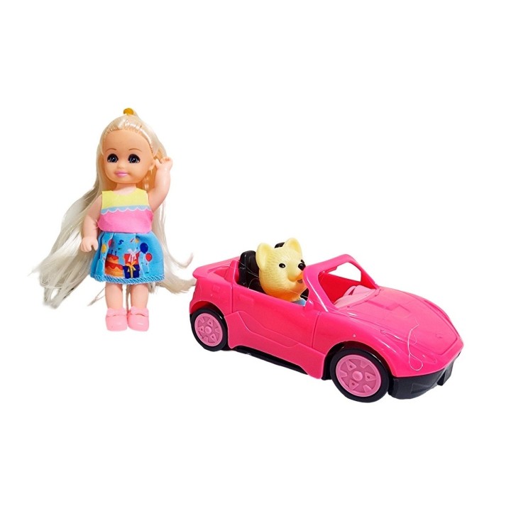 Muñeca En Carro Deportivo Mascota Juguete Niñas Interactivo