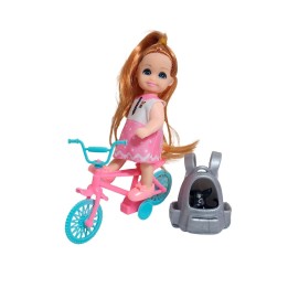 Muñeca En Bicicleta Mascota Juguete Niñas Interactivo