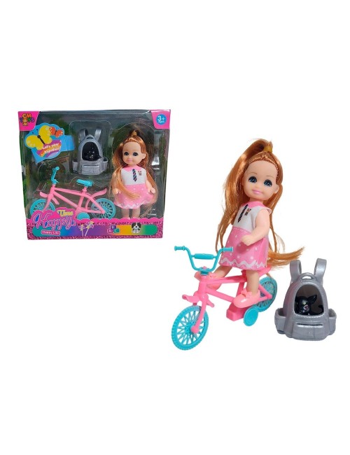 Muñeca En Bicicleta Mascota Juguete Niñas Interactivo