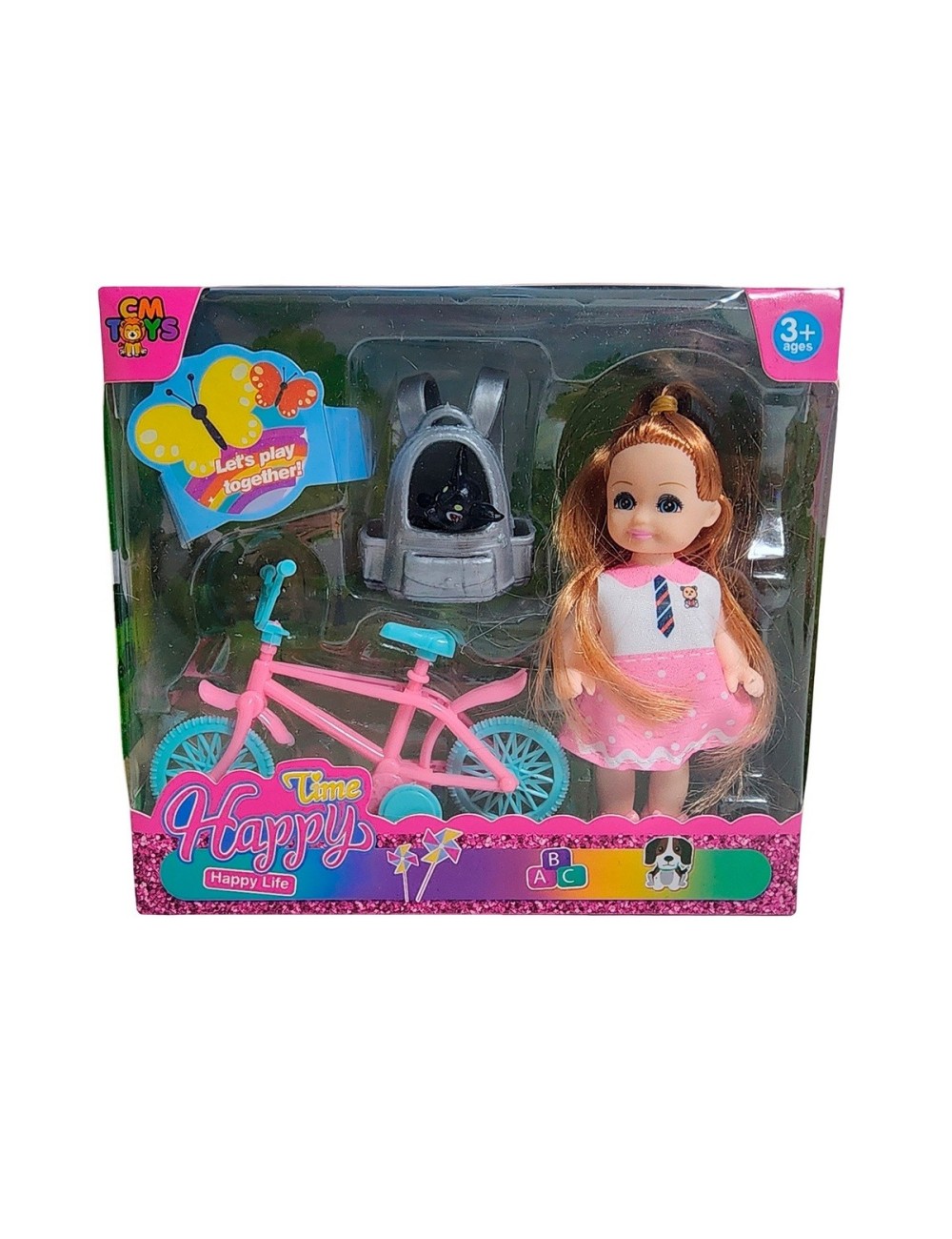 Muñeca En Bicicleta Mascota Juguete Niñas Interactivo