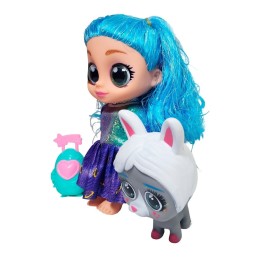 Muñeca Bebe Ojos Expresivos Con Mascota + Bolso Juguete