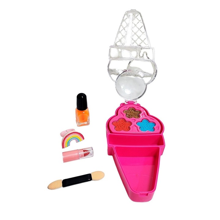 Kit De Maquillaje Niñas Juguete Princesas + Estuche Cono