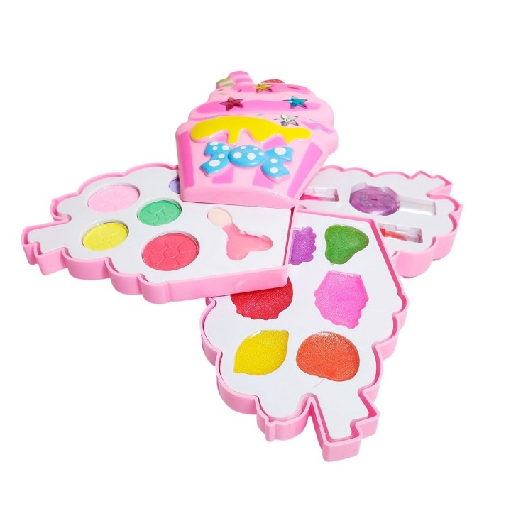 Kit De Maquillaje Cono Niñas Juguete Princesas Pinta Uñas