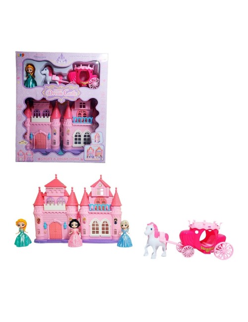 Castillo Casa Muñecas Princesas + Carruajue Juguete Niñas