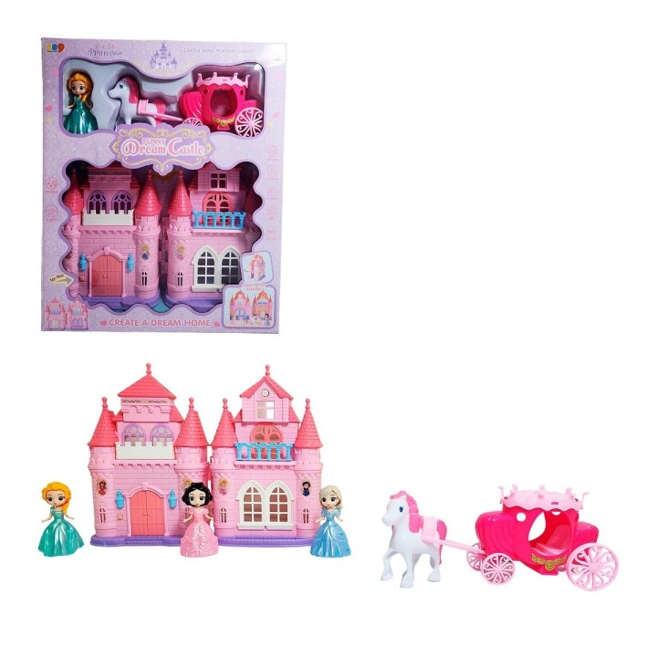 Castillo Casa Muñecas Princesas + Carruajue Juguete Niñas
