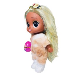 Muñeca Ojos Expresivos Vestido De Peluche + Huevo Sorpresa