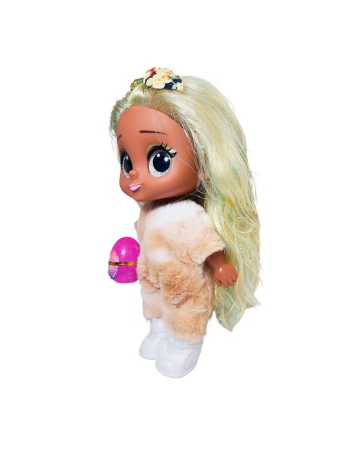 Muñeca Ojos Expresivos Vestido De Peluche + Huevo Sorpresa