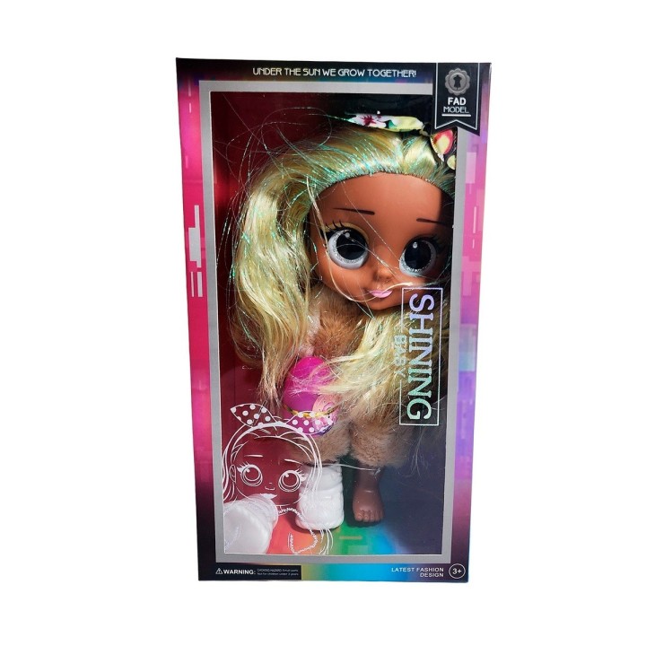 Muñeca Ojos Expresivos Vestido De Peluche + Huevo Sorpresa