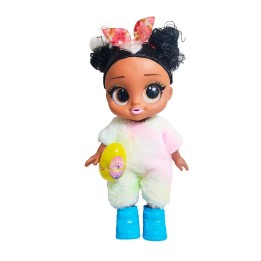Muñeca Ojos Expresivos Vestido De Peluche + Huevo Sorpresa