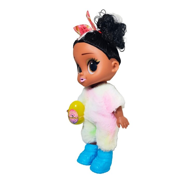 Muñeca Ojos Expresivos Vestido De Peluche + Huevo Sorpresa
