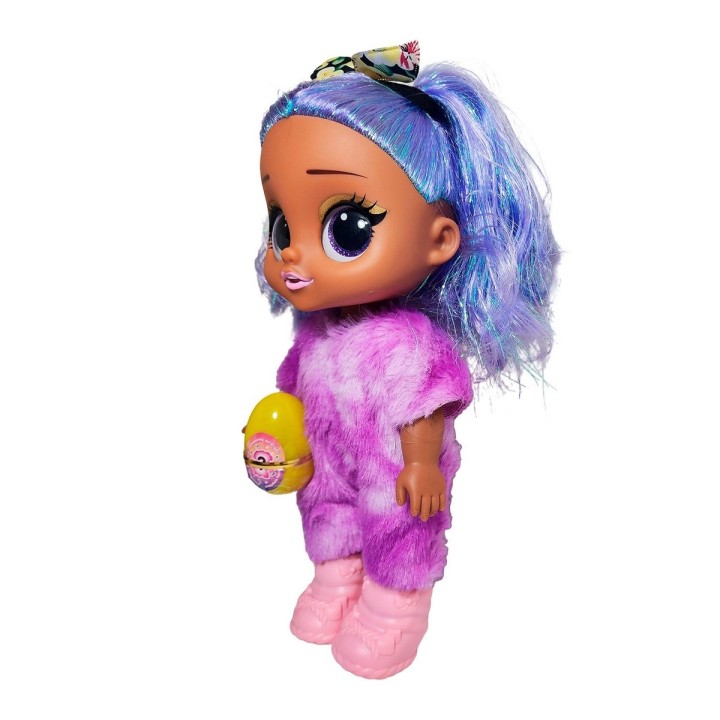 Muñeca Ojos Expresivos Vestido De Peluche + Huevo Sorpresa