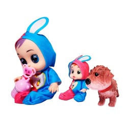 Muñeca Bebe + Mini Muñeca Mascota Y Tetero Juguete Niñas