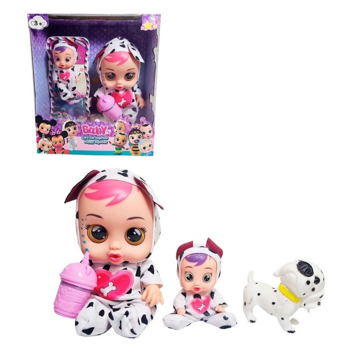 Muñeca Bebe + Mini Muñeca Mascota Y Tetero Juguete Niñas