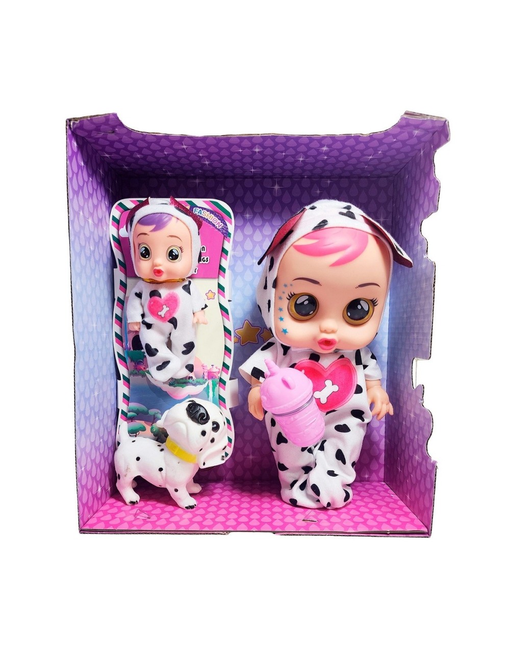 Muñeca Bebe + Mini Muñeca Mascota Y Tetero Juguete Niñas