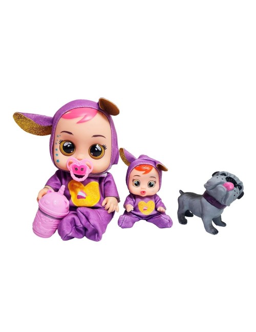 Muñeca Bebe + Mini Muñeca Mascota Y Tetero Juguete Niñas
