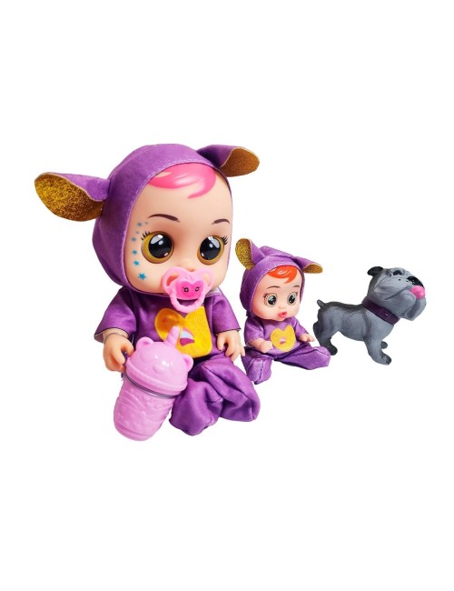 Muñeca Bebe + Mini Muñeca Mascota Y Tetero Juguete Niñas