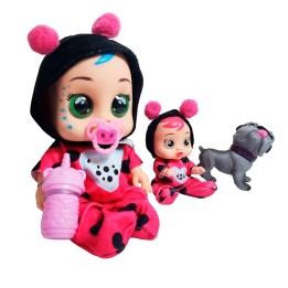 Muñeca Bebe + Mini Muñeca Mascota Y Tetero Juguete Niñas