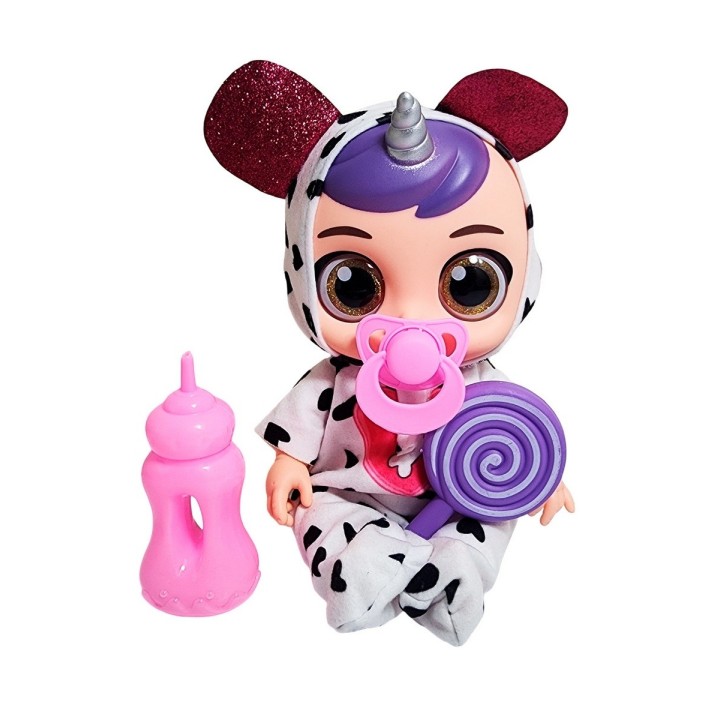 Muñeca Bebe Unicornio Con Vestido + Tetero Y Paleta