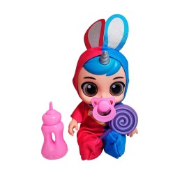 Muñeca Bebe Unicornio Con Vestido + Tetero Y Paleta