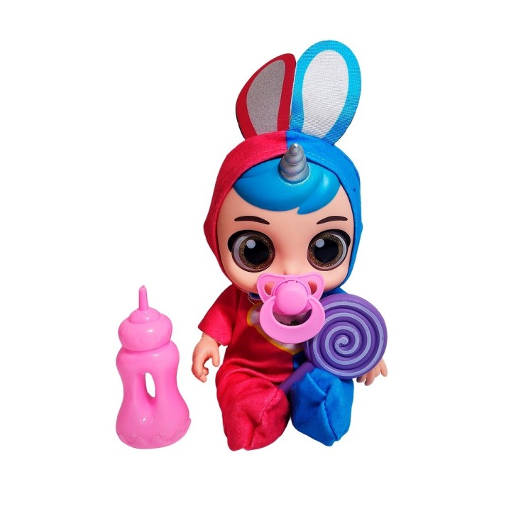 Muñeca Bebe Unicornio Con Vestido + Tetero Y Paleta