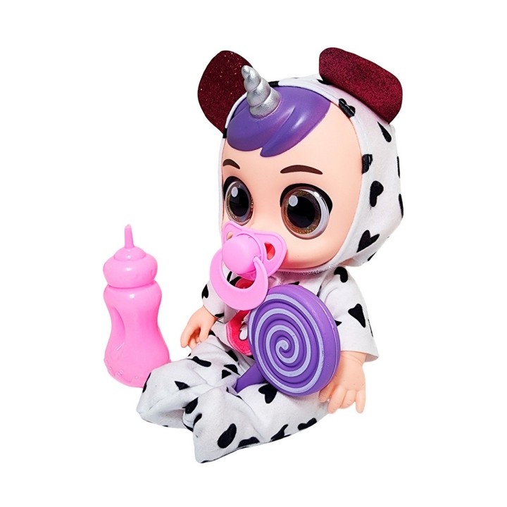 Muñeca Bebe Unicornio Con Vestido + Tetero Y Paleta
