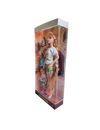 Muñeca Con Hija Vestidos Iguales + Bolso De Juguete
