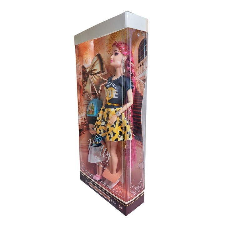 Muñeca Con Hija Vestidos Iguales + Bolso De Juguete