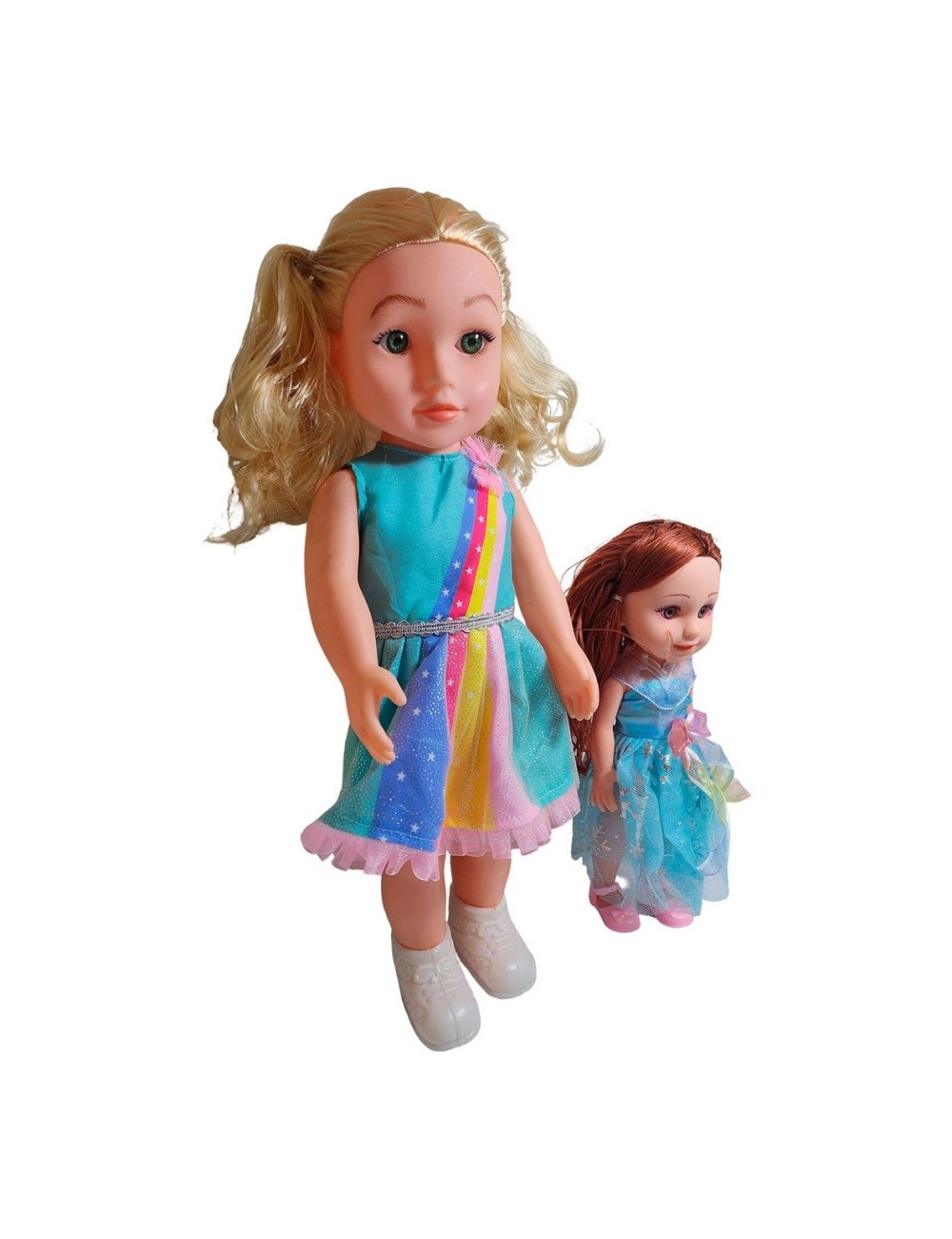 Muñeca Con Vestido Y Muñeca Mini + Diadema Juguete Niñas