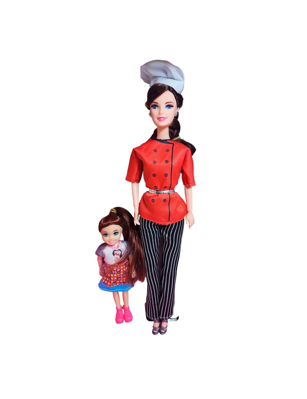 Muñeca Chef Con Muñeca Mini + Accesorios Cocina Juguete Niña