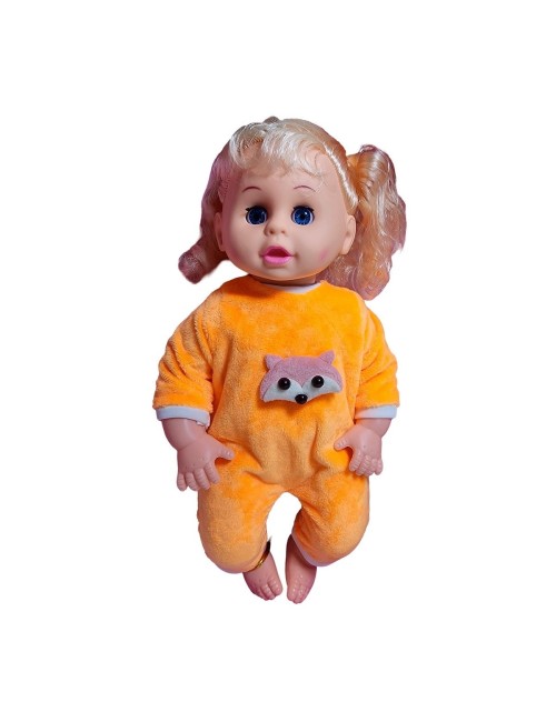 Muñeca Bebe Con Vestido Sonajero + Utencilios De Comida