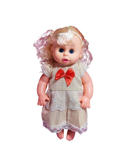 Muñeca Bebe Con Vestido Sonajero + Utencilios De Comida