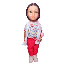 Muñeca Doctora Con Bata + Estetoscopio Accesorios Doctora