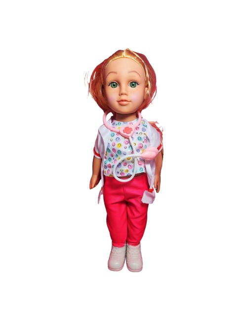Muñeca Doctora Con Bata + Estetoscopio Accesorios Doctora