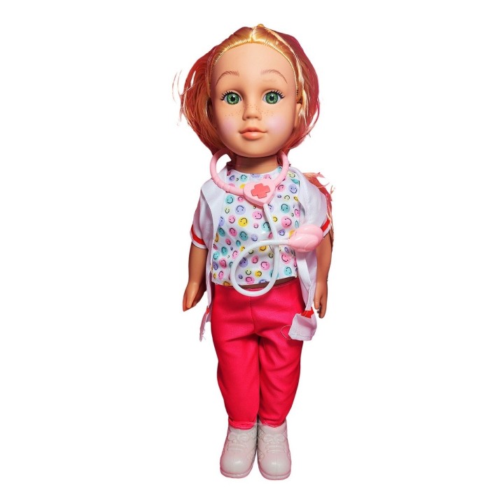 Muñeca Doctora Con Bata + Estetoscopio Accesorios Doctora