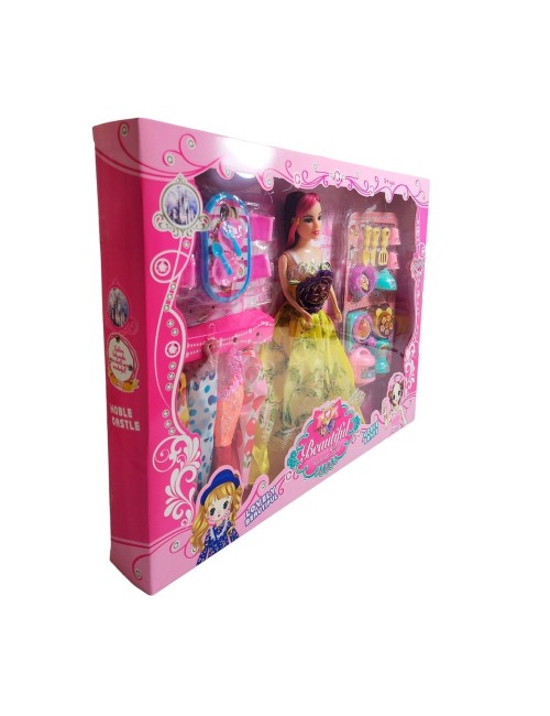 Muñeca Princesa Con Vestidos + Accesorios De Cocina Juguete