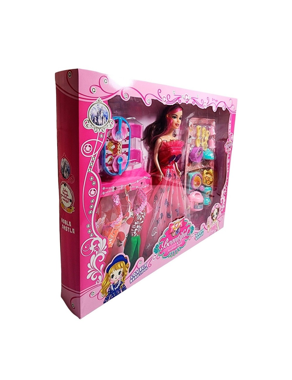 Muñeca Princesa Con Vestidos + Accesorios De Cocina Juguete