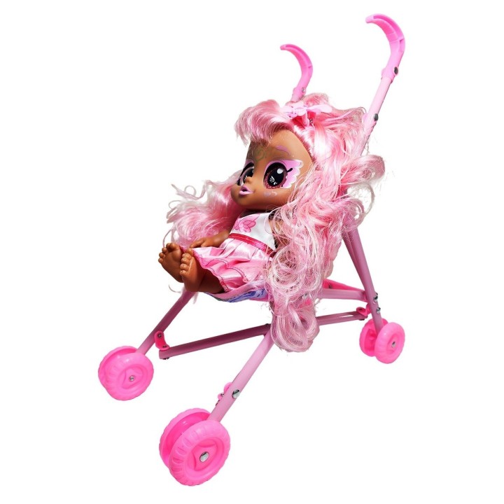 Muñeca Bebe Ojos Expresivos + Coche Juguete Niñas