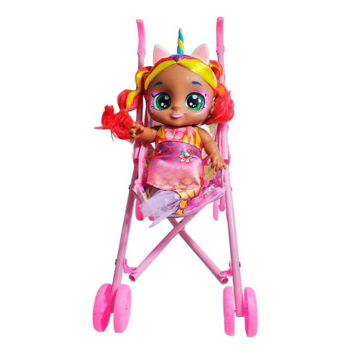 Muñeca Bebe Ojos Expresivos + Coche Juguete Niñas