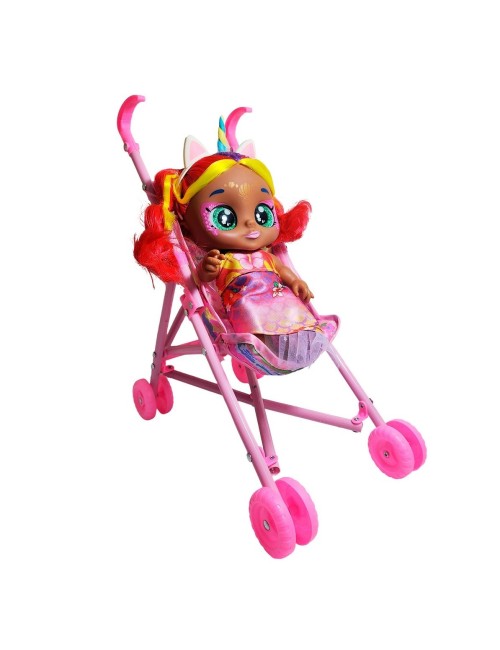 Muñeca Bebe Ojos Expresivos + Coche Juguete Niñas