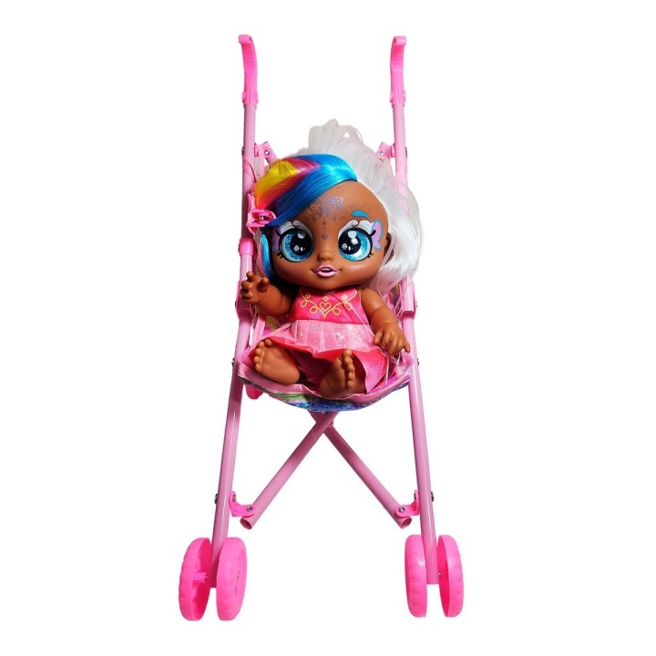 Muñeca Bebe Ojos Expresivos + Coche Juguete Niñas