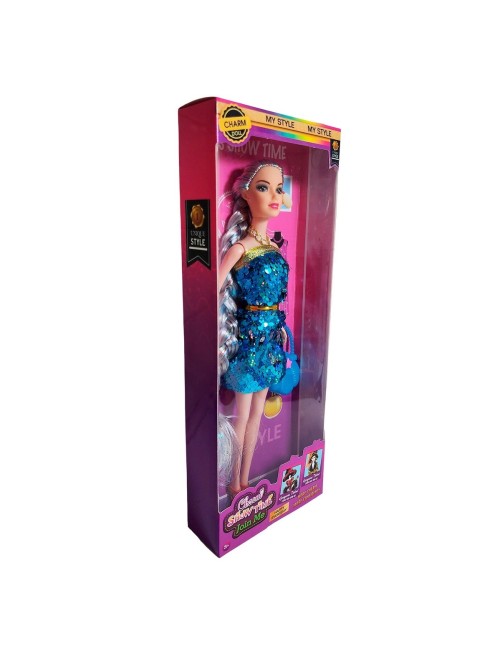 Muñeca Vestido Elegante Lentejuelas + Bolso Juguete Niñas