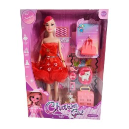 Muñeca Vestido Elegante Con Mascotas Accesorios De Mascotas