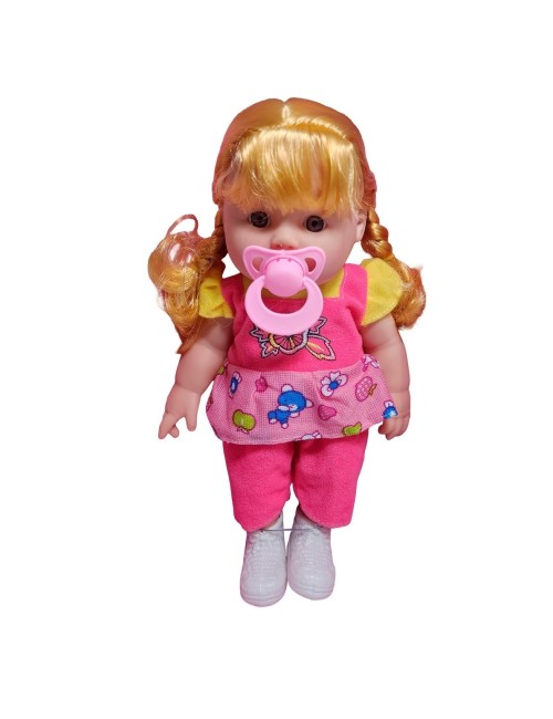 Muñeca Bebe Vestido + Utencilios Pañal Tetero Juguete Niñas