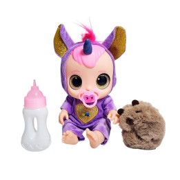 Muñeca Ojos Expresivos Con Tetero + Peluche Capibara Juguete