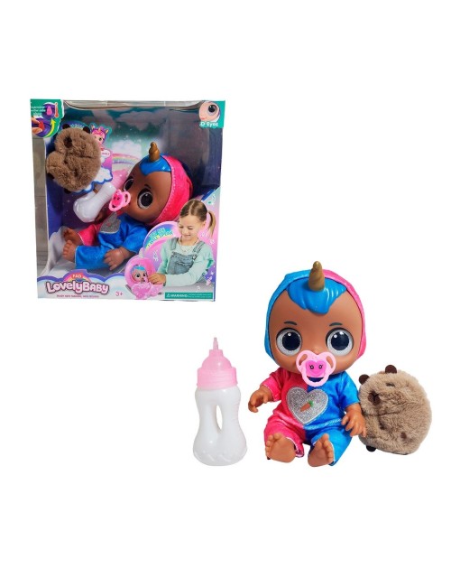 Muñeca Ojos Expresivos Con Tetero + Peluche Capibara Juguete