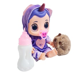 Muñeca Ojos Expresivos Con Tetero + Peluche Capibara Juguete